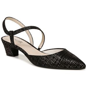 Life Stride Women Shoes Minimalist Slingback Pump Glitter Black SZ 10